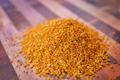 Greenbow Organic Bee Pollen label details show non-GMO and kosher halal seals.