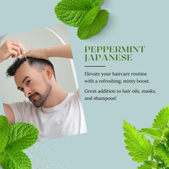 GreenHealth Peppermint Oil closeup menthol highlights vivid sensory notes.