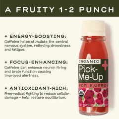 Greenhouse Juice Co energy shot with apple and raspberry ingredients for fruity flavor.