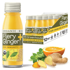 Greenhouse Juice Co. fiery-ginger-turmeric-shot-bottle highlights bold flavor and immune support.