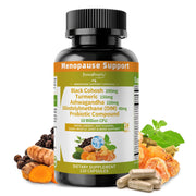 GreenPeople menopause bottle highlights vegan, hormone-supportive formula for menopause comfort.