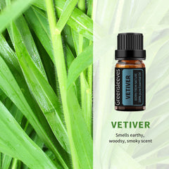 GREENSLEEVES Vetiver Eucalyptus oil set amber-bottle-closeup preserves purity and aroma.