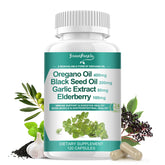 GREENPEOPLE oregano oil capsules bottle for daily immune and digestive support