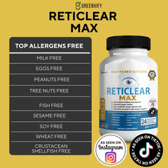 GREENVIFY Reticlear Max label closeup highlights 24 natural ingredients