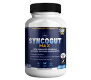 GREENVIFY SyncoGut Max bottle and label highlighting natural digestive support.