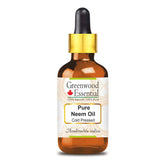 Greenwood Essential Neem Oil bottle closeup for pure skincare routines