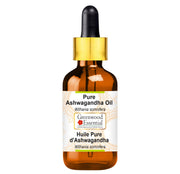 Greenwood Essential ashwagandha oil in amber bottle for skin use and neutral aroma