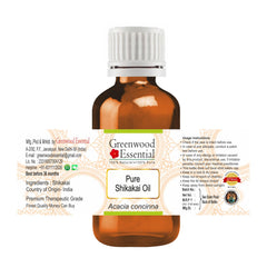 Amber glass bottle protects potency and purity of Greenwood Essential Shikakai Oil.