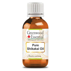 Greenwood Essential Shikakai Oil bottle front view for daily skin care, lightweight and non-greasy.