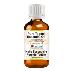 Greenwood Essential Tagete oil bottle in amber glass preserves potency.