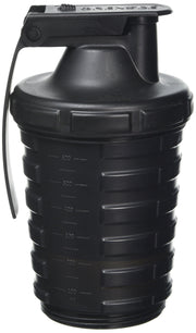 Grenade Shaker Bottle Black front view for workouts on the go.