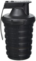Grenade Shaker Bottle Black front view for workouts on the go.