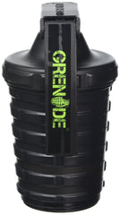 Grenade Shaker Bottle with storage open highlights powder compartment.