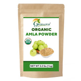 Grenera Organic Amla Powder bottle on shelf for daily vitamin C routine