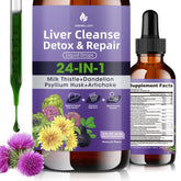 Grewellogy Liver Cleanse bottle with 24-in-1 drops for daily detox support