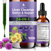 Grewellogy Liver Cleanse bottle with 24-in-1 drops for daily detox support