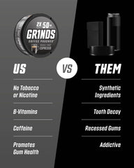 GRINDS each pouch contains about 50 mg caffeine for daily focus