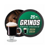 GRINDS Irish Cream coffee pouches in a can ready for on-the-go caffeine.