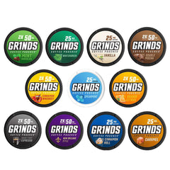GRINDS Wintergreen flavor coffee pouch can for quick energy on the move.