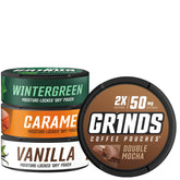 GRINDS Wintergreen pouch for quick energy on the go.