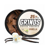 GRINDS Vanilla can front view shows rich aroma and energy