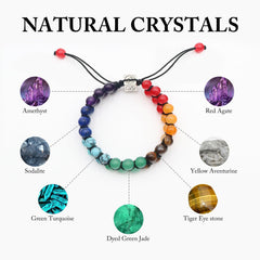 GRKZBKW chakra bracelet with 8mm beads aligning chakras