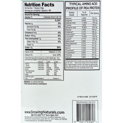 Growing Naturals pea protein scoop in shake, smooth texture and clean nutrition