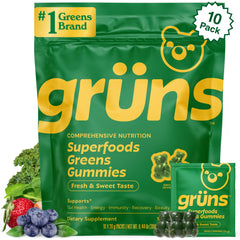 Grüns adult super greens gummies bottle front for daily routine