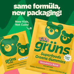 Grüns fiber-rich gummies graphic highlighting 6g soluble fiber benefits for digestion.