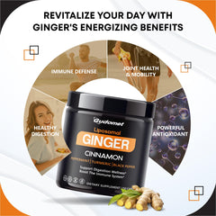 GUDOMET liposomal ginger root visible to emphasize natural ingredients