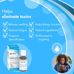 Guna Matrix Detox label close-up highlights natural ingredients and dosage guidance