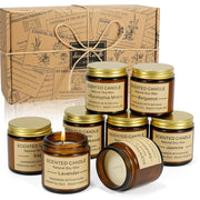 GUYHNE amber jar candles set creates long-lasting warm ambiance for cozy evenings