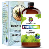 GV77ZF Peppermint Essential Oil 8 oz bottle for diffusers and refreshing spaces