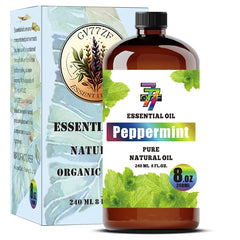 GV77ZF Peppermint Essential Oil 8 oz bottle for diffusers and refreshing spaces