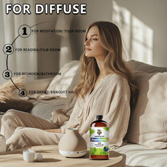 GV77ZF Peppermint Essential Oil in diffuser setup for a cool, revitalizing aroma