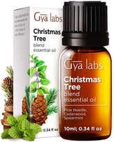 Gya Labs Christmas Tree Oil bottle pour for a fresh, inviting holiday aroma.