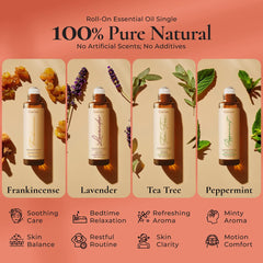 Gya Labs Tea Tree roller bottle offering a refreshing, cleansing scent.