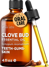 Gya Labs Clove Bud Oil bottle with pure Indonesian clove for aromatherapy and DIY blends.