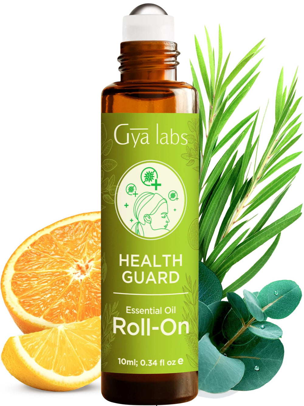 Gya Labs Health Guard roll-on cap showing portable, travel-friendly design for quick relief