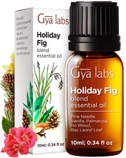Gya Labs Holiday Fig essential oil bottle for diffuser use with festive aroma.