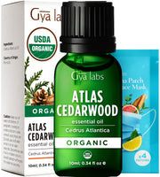 Gya Labs Organic Atlas Cedarwood essential oil bottle for cozy diffuser sessions