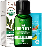 Gya Labs Organic Bay Leaf Oil bottle shown for diffusion and calm ambience
