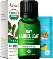Gya Labs Organic Bay Leaf Oil bottle shown for diffusion and calm ambience