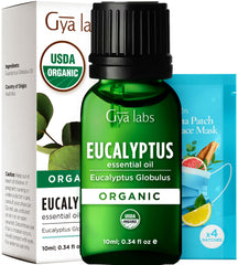 Gya Labs Organic Eucalyptus Oil in diffuser for a refreshing ambient scent.