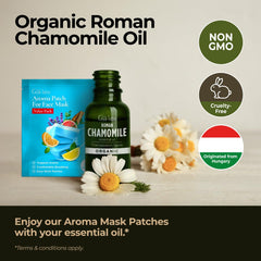 Gya Labs Organic Roman Chamomile oil diffuser drops creating a tranquil bedtime atmosphere