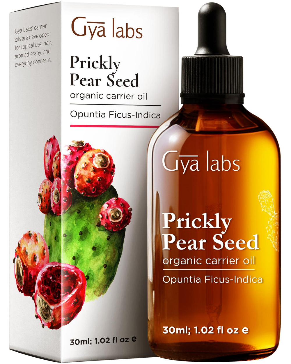 Gya Labs Prickly Pear Seed Oil bottle for daily skincare and hair care