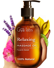 Gya Labs Relaxing Massage Oil bottle for versatile, non-greasy use