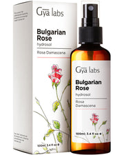 Gya Labs hidrosol de rosa de Bulgaria, botella: hidratación suave para piel y rostro.