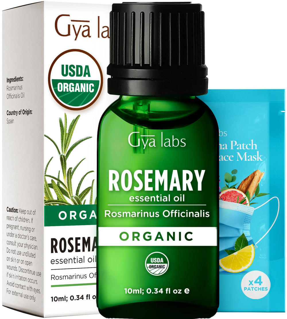 Gya Labs rosemary oil bottle pour for easy aromatherapy and topical use.