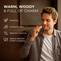 Gya Labs sandalwood roll-on pocket-size design for quick scent touch-ups.